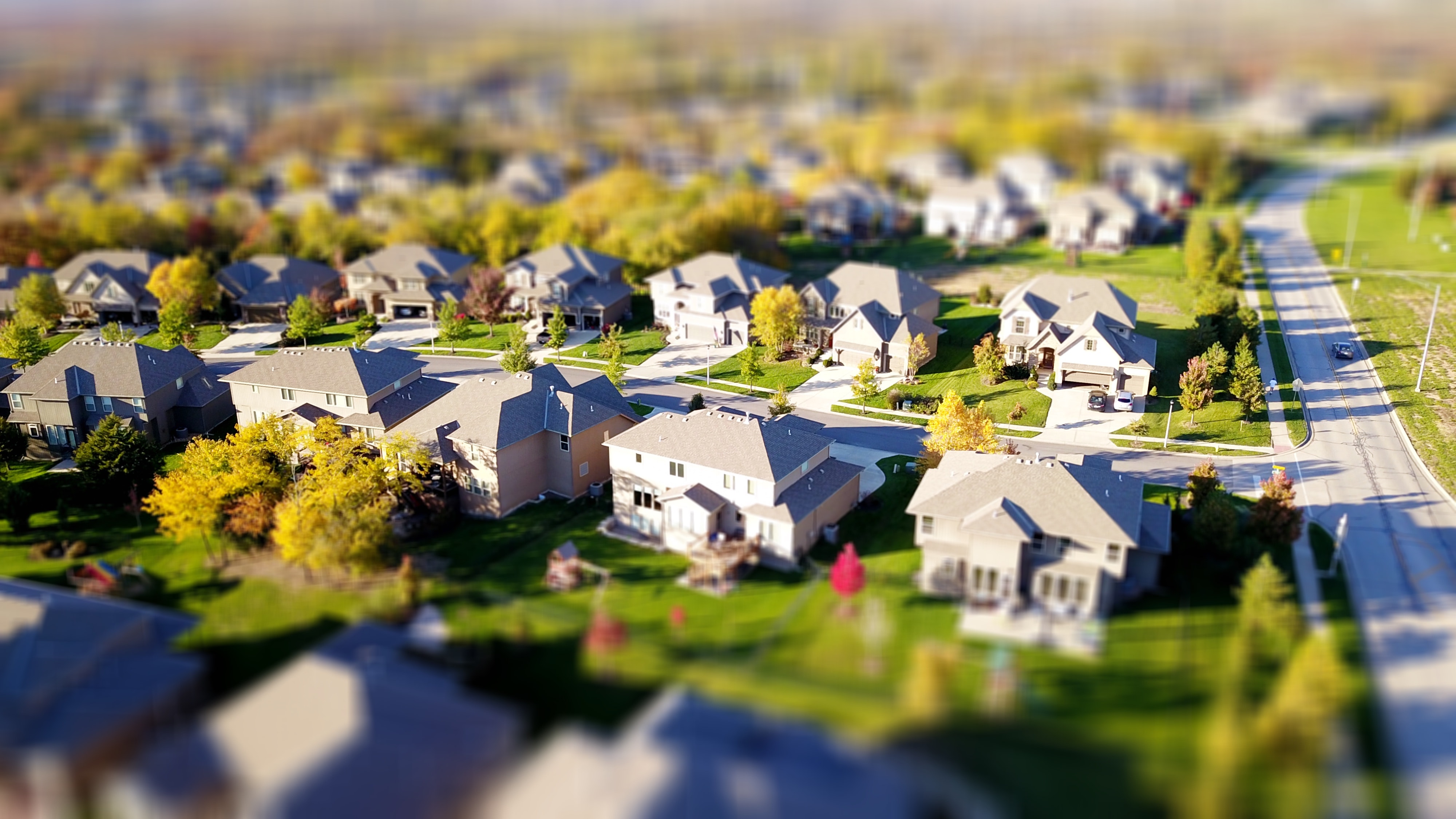 An aerial shot of suburban homes representing potential mortgage transactions